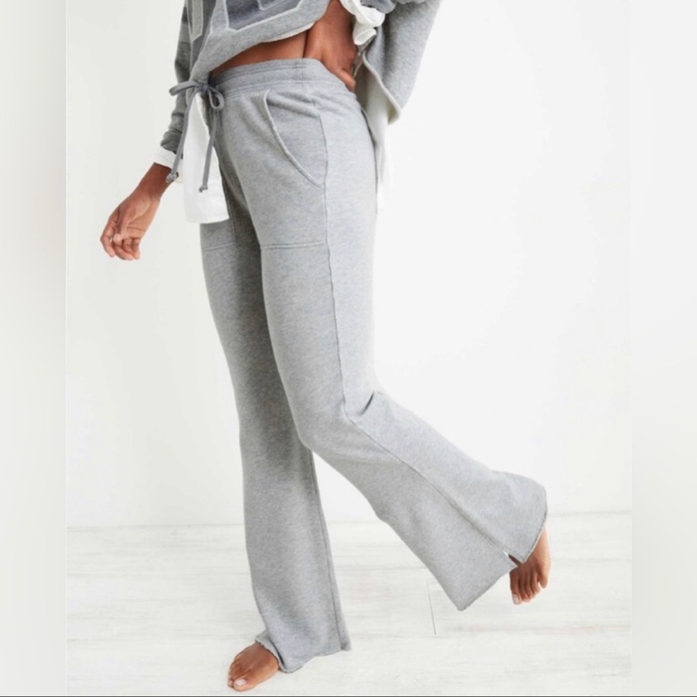 Grey aerie flared sweatpants